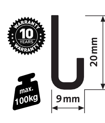 Cimaise Classic+ Rail 200 cm - 80kg + Vis et chevilles - Cimaise Tableau Artiteq - Image 4