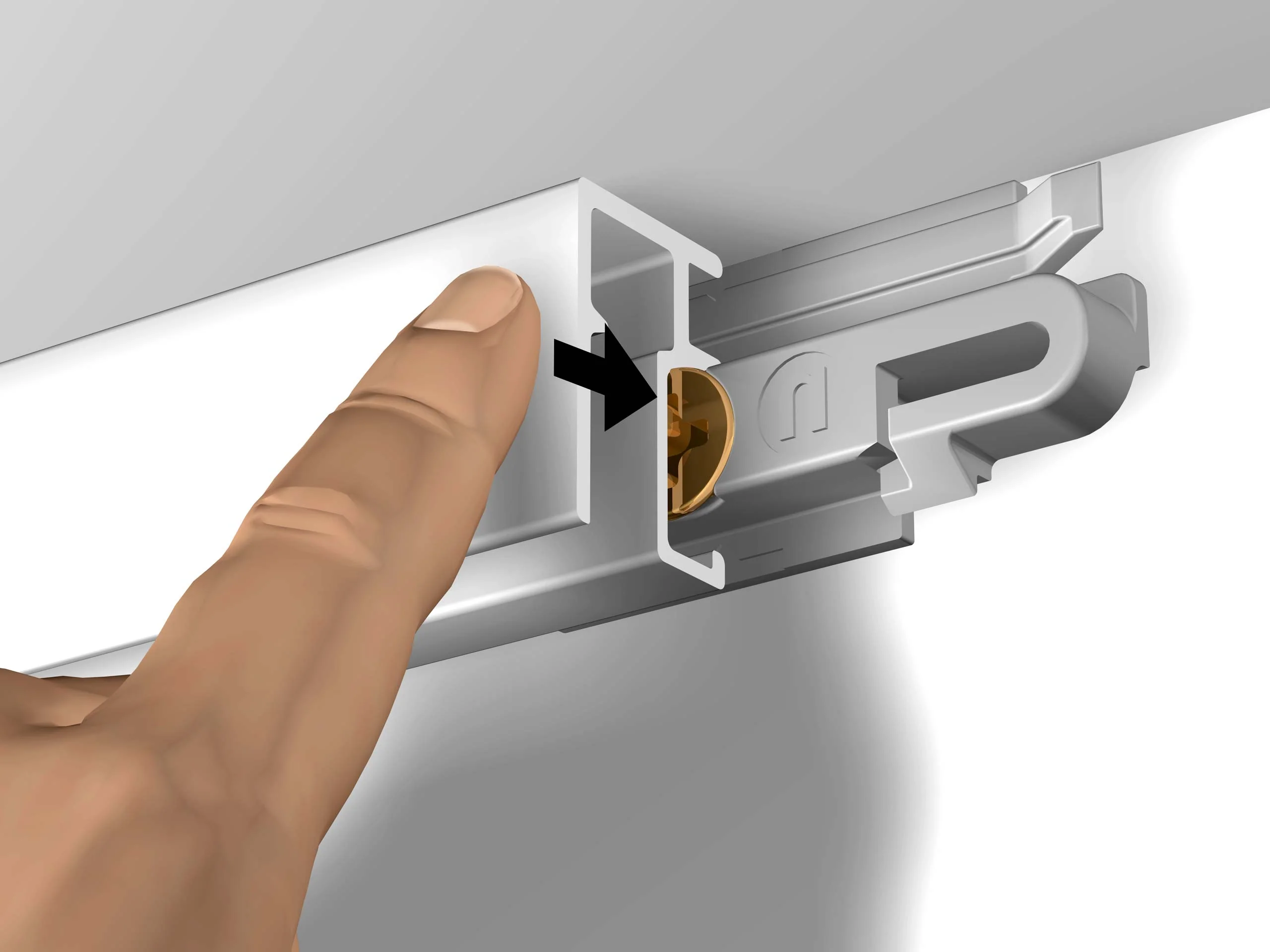 Cimaise Mini-Click Rail R10 200 cm + clips de fixation + vis & chevilles multimatériaux - Cimaise Tableau Newly - Image 4