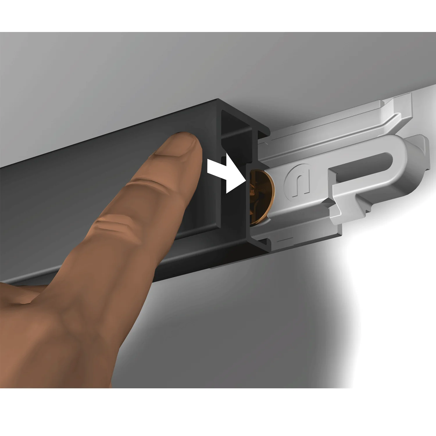 Cimaise Mini-Click Rail R10 200 cm + clips de fixation + vis & chevilles multimatériaux - Cimaise Tableau Newly - Image 8