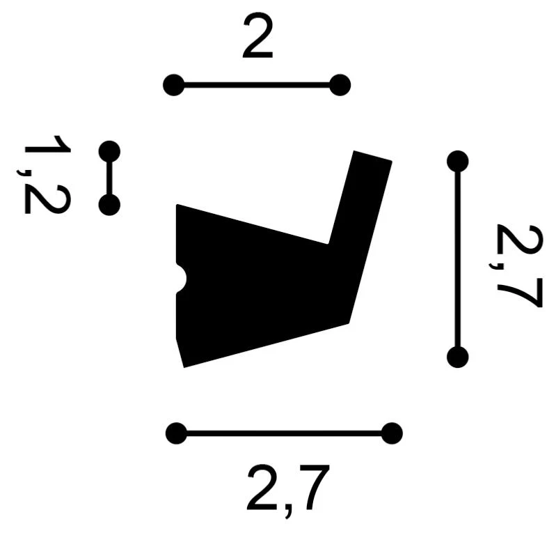 CX189 Corniche pour éclairage indirect Orac Decor - 2,7x2,7x200cm (h x p x L) - moulure décorative polymère - Image 7