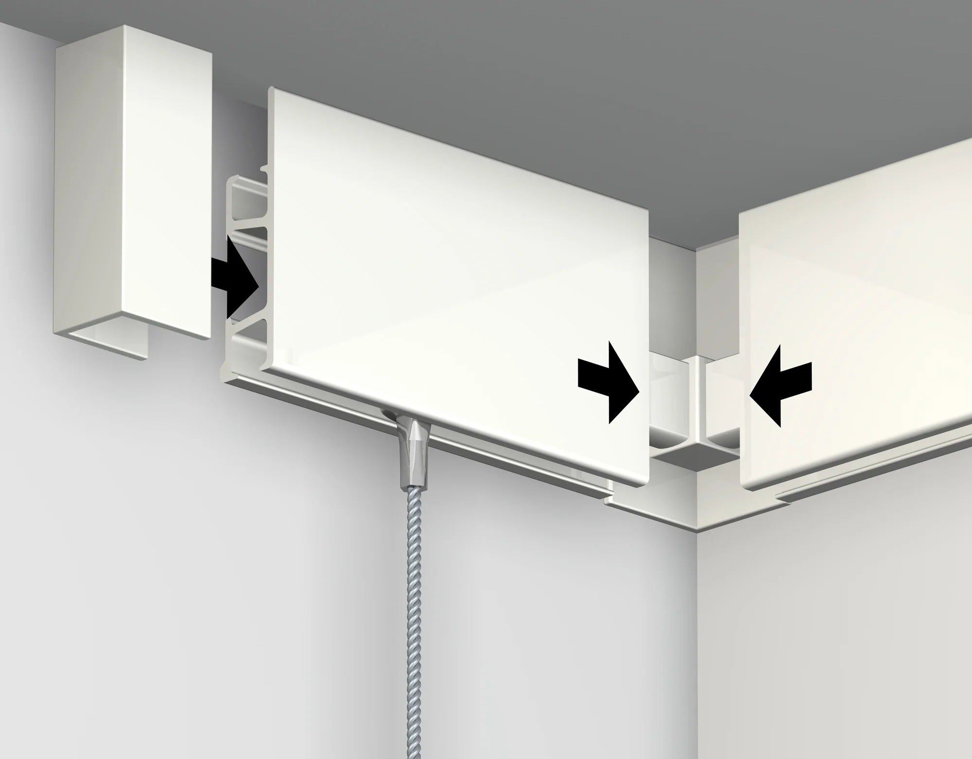 Pack de 4 raccords d'angle Blanc pour Cimaise Gallery-Click R30 Rail - Accessoire Cimaise Newly - Image 3