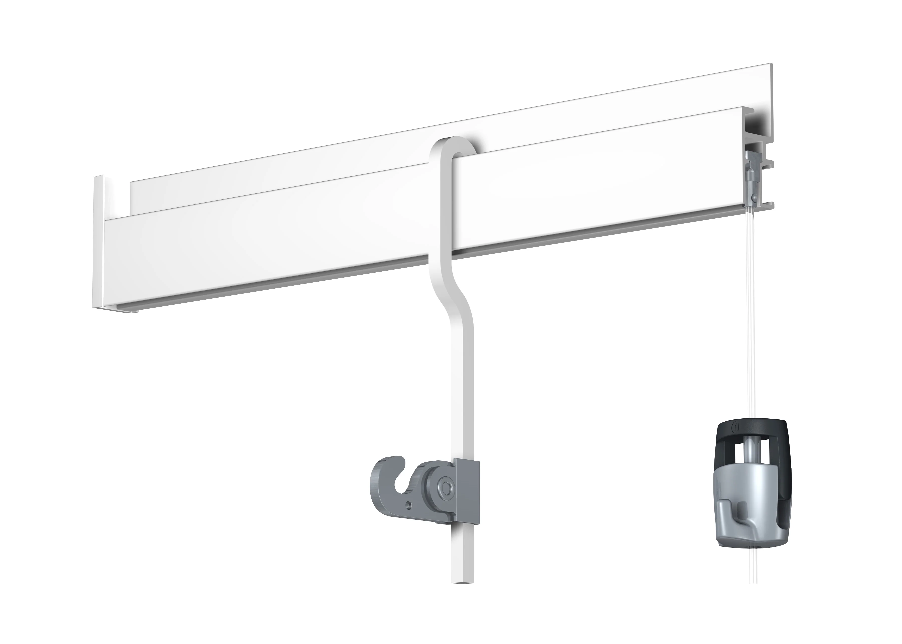 Tige coudée pour cimaises R30 NEWLY - Blanc alu 200 CM - Image 3